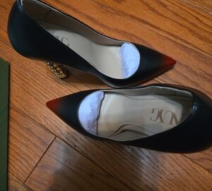 NUYG Elegant Black and Red Women's Heels